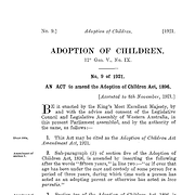 Adoption of Children Act Amendment Act 1921